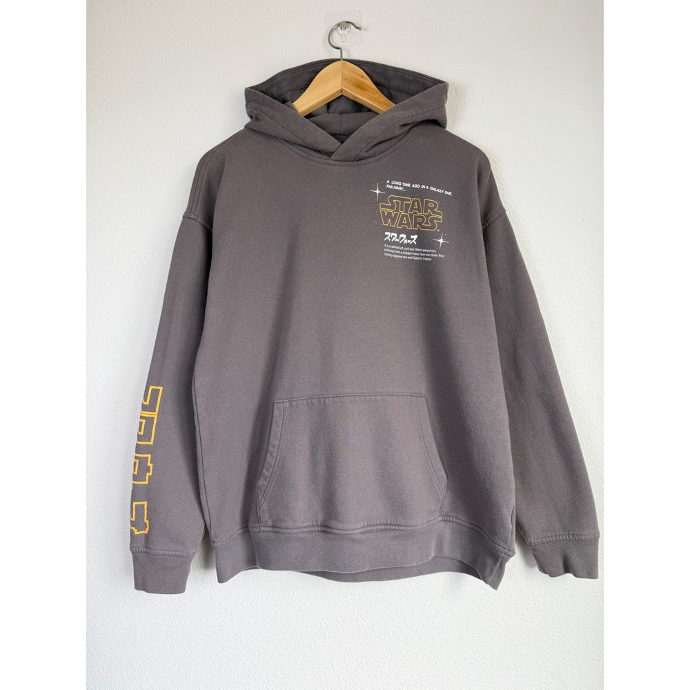 Abercrombie Kids Star Wars Cotton Blend Hoodie 17/18 Gray Death Star Graphic